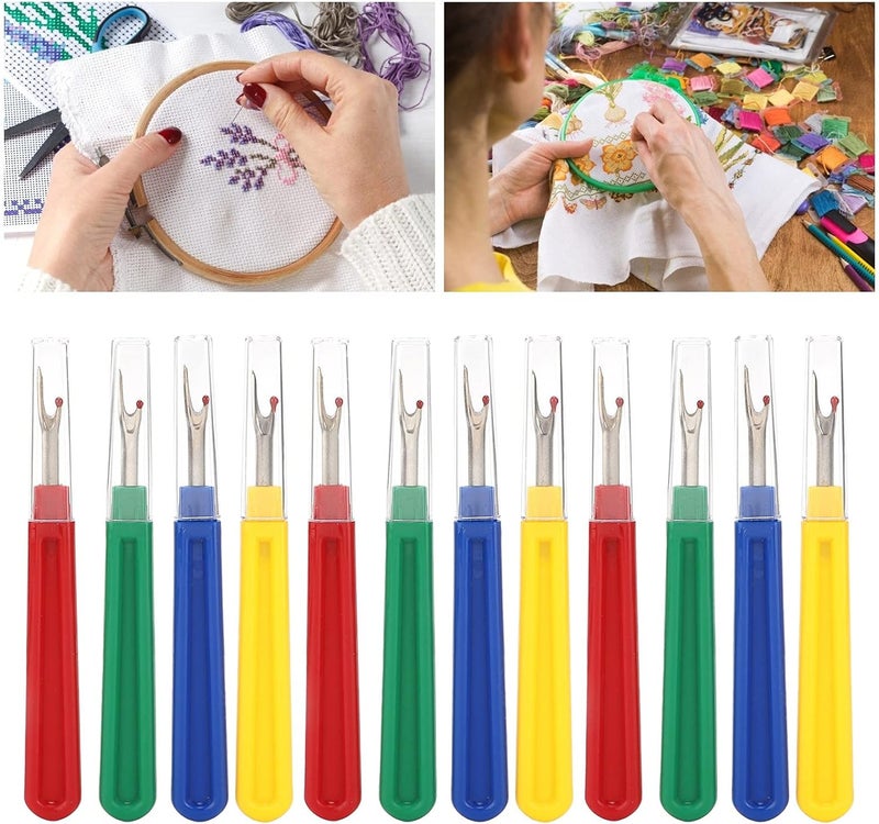 woobles Seam Ripper, 12Pcs Embroidery Remover Seam Remover Thread Ripper Tools Thread Remover Stitch Remover Tools for Women Grils for Sewing Embroidery Quilting - Image 4